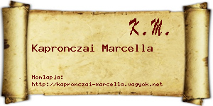 Kapronczai Marcella névjegykártya