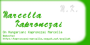 marcella kapronczai business card